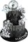 Disco Ball Cake Topper Mirror Balls Cake Decorations with Silver Stars Cake Topper for 70s 80s Disco Dance Party Saturday Night Fever Supplies (Style 1)